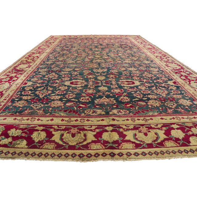 Indian Antique Indian Agra Rug, 08’10 X 14’08 For Sale - Image 3 of 12