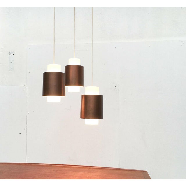 Mid-Century Modern German Space Age Triple Cascade Copper and Glass Pendant Lamp from Staff, 1960s For Sale - Image 16 of 18