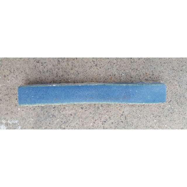 Reclaimed 1920's Early-California tile. 3/4" x 6" blue glazed flat liner. Reclaimed from one of Coronado Island's historic...