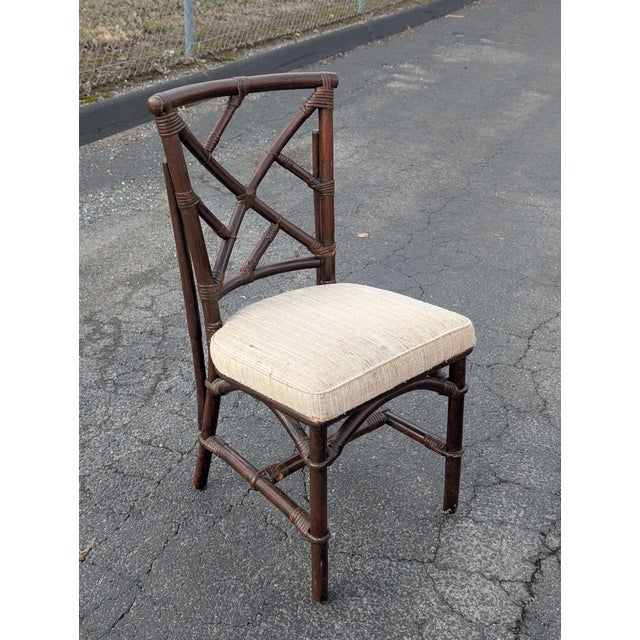 Vintage Fick Reeds Set of 6 Bois Bamboo Chippendale Dining Chairs For Sale - Image 15 of 18