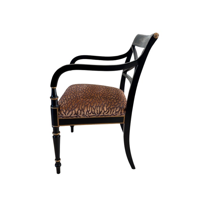 Mid 20th Century Vintage Hand-Painted Desk Chair For Sale - Image 5 of 13