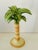 Vintage Italian polychrome majolica candlestick in a shape of palm tree.