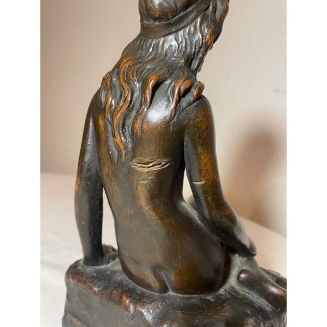 Large Antique KBW Kathodian Bronze Clad Nude Lady Bust Art Statue Sculpture For Sale - Image 12 of 12