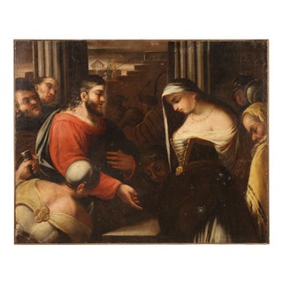 Italian Artist, Christ and the Adulteress, 1780, Oil on Canvas For Sale