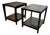 Late 20th Century A Pair of Modern Dark Wooden End Tables With Slatted Tops and Shelves Attribute to Edward Wormley For Sale