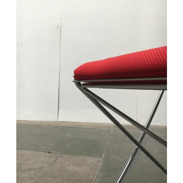 Textile Postmodern Kreuzschwinger Red Chair Pad by Till Behrens, 1980s, Set of 4 For Sale - Image 7 of 18