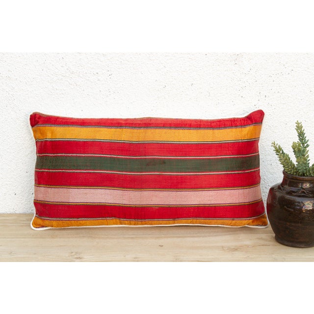 Woven in Gujarat, western India, from antique Mashru, the traditional silk-warp, cotton-weft cloth prized for its lustrous...
