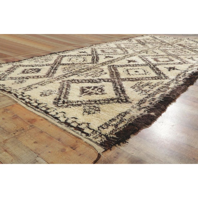 Textile Vintage Moroccan Beni Ourain Rug, 06'00 X 12'09 For Sale - Image 7 of 10