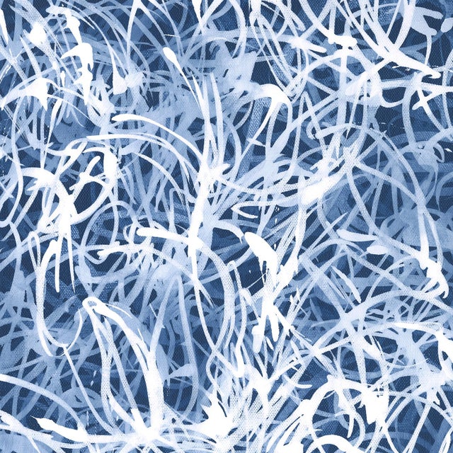 Contemporary "Blue Chiffon No.4 - Layered Veil" - Blue Abstract Painting on Canvas For Sale - Image 3 of 7