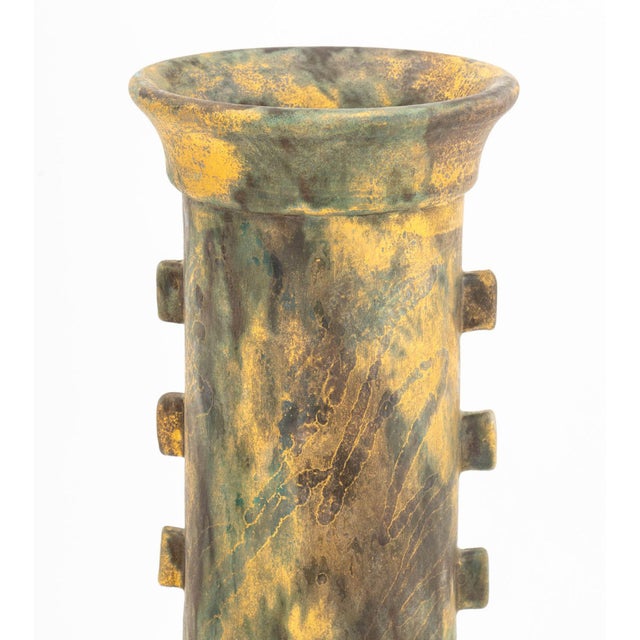 Late 20th Century Italian Global Views Glazed Ceramic Vase For Sale - Image 5 of 10