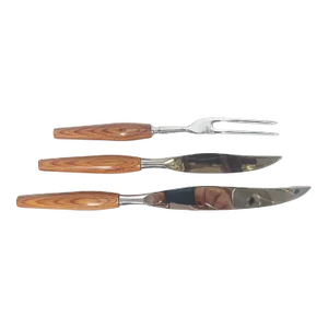 Vintage Deeredge Sert Firth Sheffield England Stainless Steel Carving Cutlery- 3 Pieces