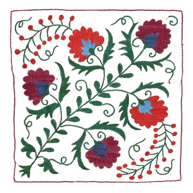 18"x20" Hand Embroidered 100% Cotton Cushion Cover. Contemporary Lace Pillow For Sale