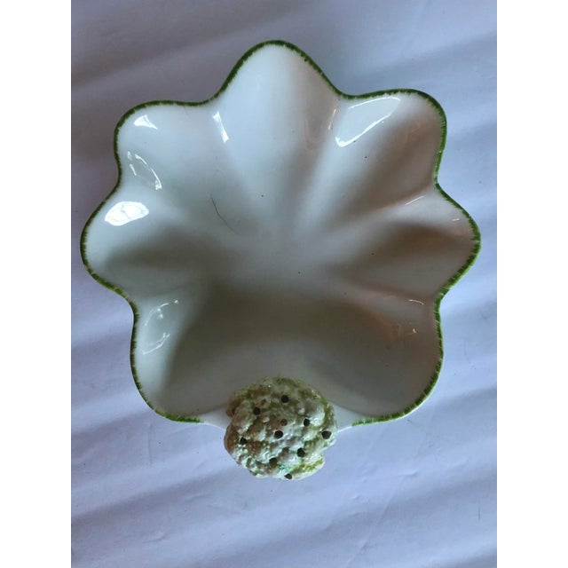 Ceramic Majolica Italian Cauliflower Scalloped Edged Bowl For Sale - Image 7 of 11