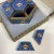 Blue Peking Seven Hexagonal Cloisonné Enameled Trinket Boxes in Original Fabric Box For Sale - Image 8 of 12