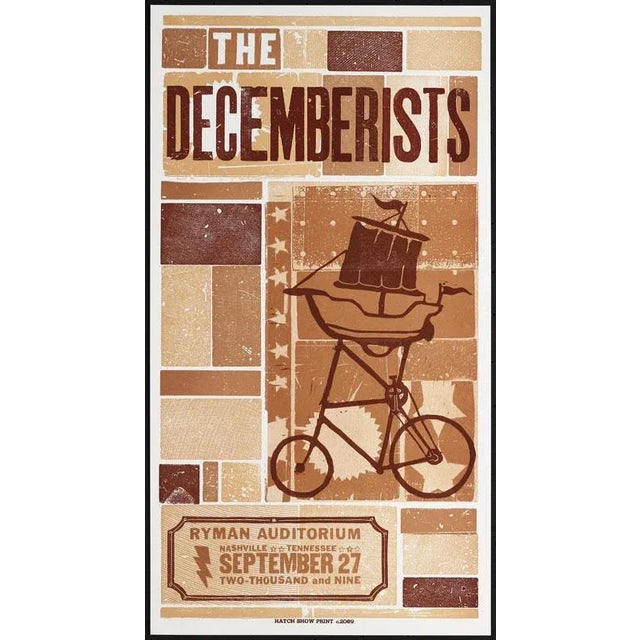 Contemporary 2009 American Concert Poster, Hatch Show Print, the Decembrists For Sale - Image 3 of 3