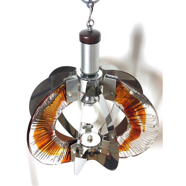 Black Vintage Italian Pendant Light , 1970s For Sale - Image 8 of 16