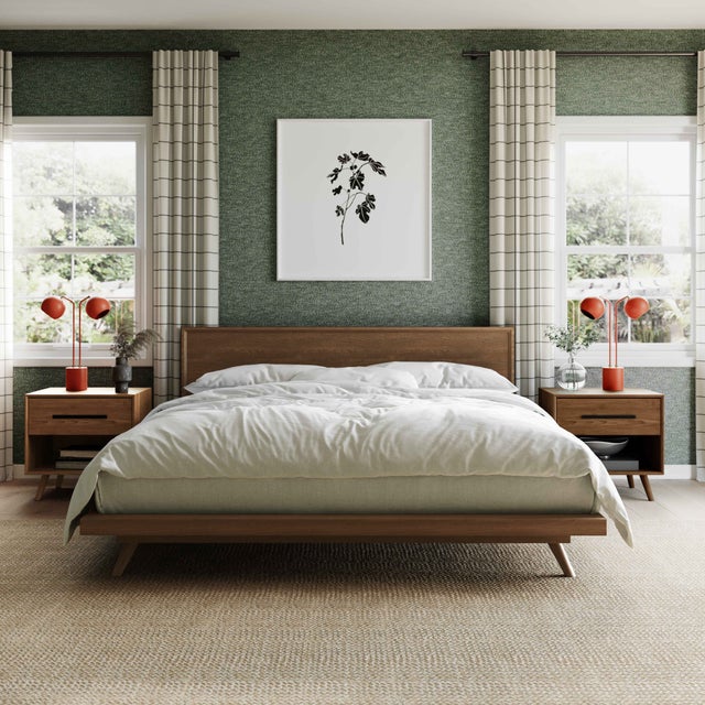 Mid-century inspiration meets warm, modern living in the Emery Walnut Bed. Finished in a rich walnut tone, its streamlined...