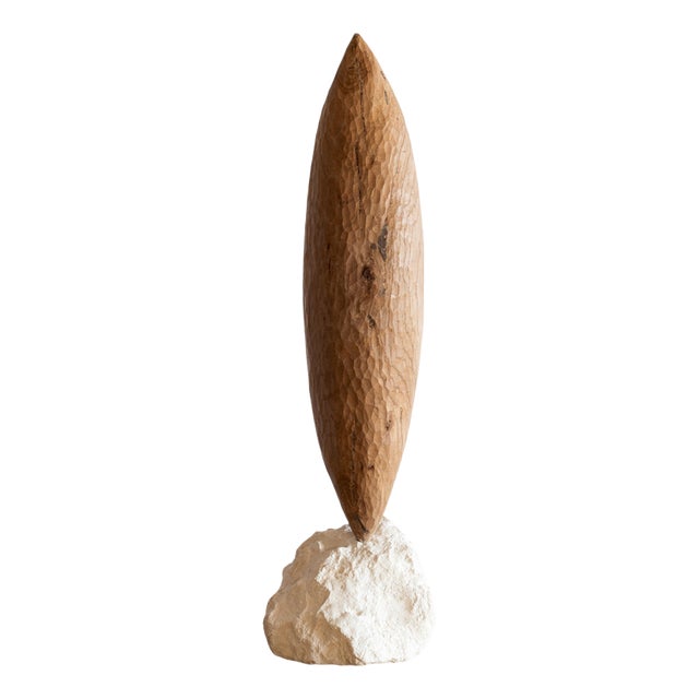 Wooden Seed Oak Sculpture by Jean-Baptiste Van Den Heede For Sale
