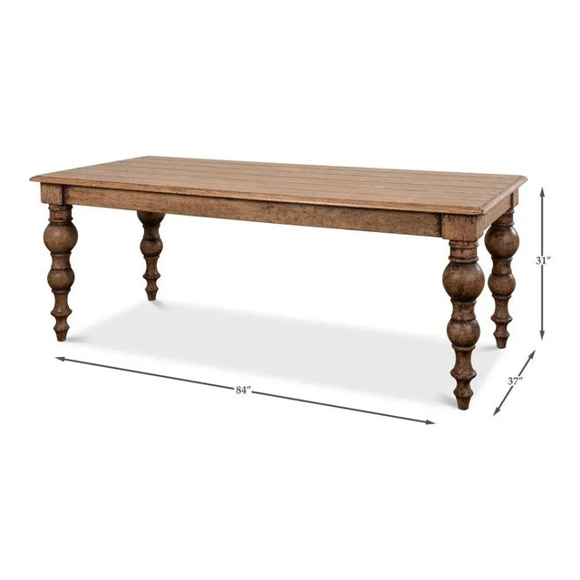 Wood Country Oak Dining Table For Sale - Image 7 of 10