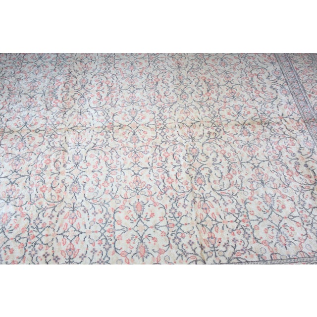 1940s Flower Design Kayseri Rug For Sale - Image 13 of 13