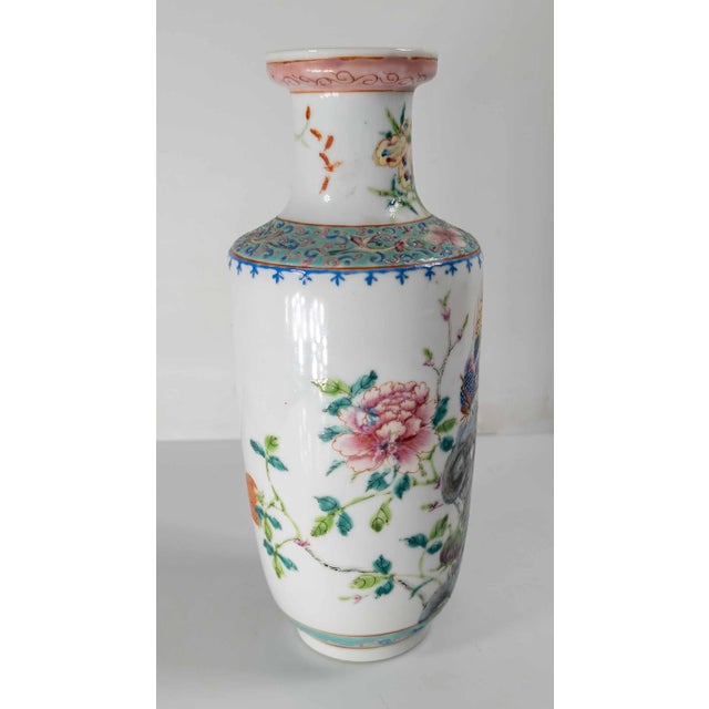 Chinese Early 20th Century Chinese Chinoiserie Famille Rose Vase, Late Qing or Republic Period For Sale - Image 3 of 18
