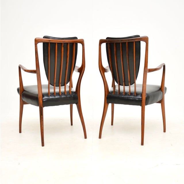 Vintage Carver Armchairs attributed to Andrew Milne, 1950s, Set of 2 For Sale - Image 4 of 11