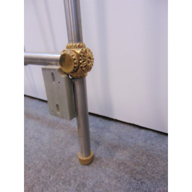 Late 20th Century Regency Polished Stainless & Brass Queen Size Headboard For Sale - Image 5 of 8