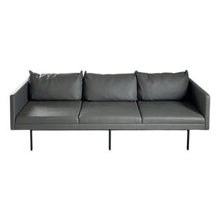 Kimball Whittaker Faux Leather Lounge Sofa For Sale