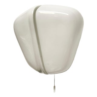 Ceramic and Glass Wall Lamp with Double Light and Pull Cord Ignition, 1950s For Sale