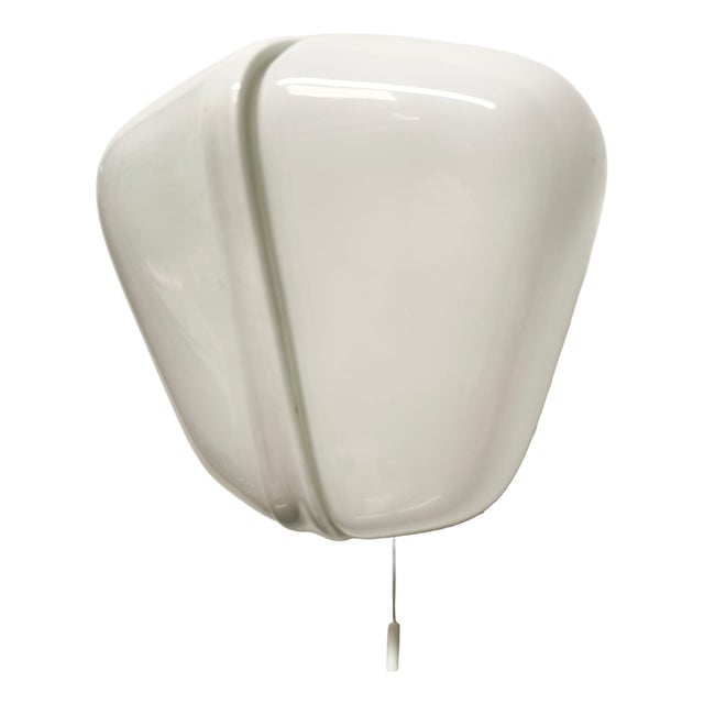 Ceramic and Glass Wall Lamp with Double Light and Pull Cord Ignition, 1950s For Sale