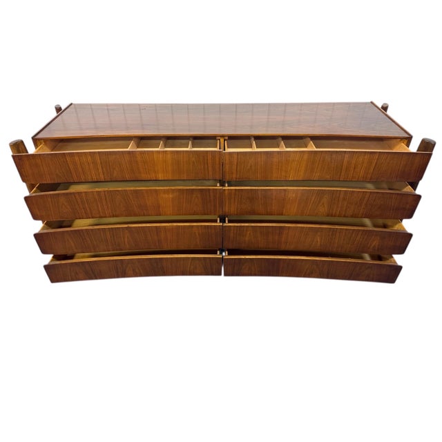 Mid-Century Swedish Modern William Hinn Sculptural Walnut 4-Piece Bedroom Set For Sale In Philadelphia - Image 6 of 12