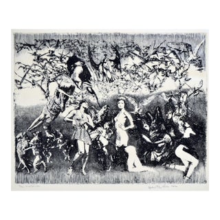 Vintage -- Surrealist Figurative Etching -- "The Visitation" by Herbert L. Fink For Sale