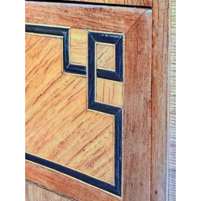 Antique Louis XV French Marquetry Marble Top Nightstands, Set of 2 For Sale - Image 12 of 15