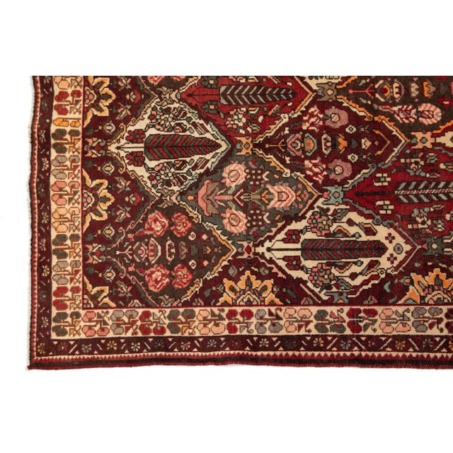 Traditional 1960s Handmade Vintage Bakhtiari Persian Wool Rug With Multicolor Allover Motif For Sale - Image 3 of 7