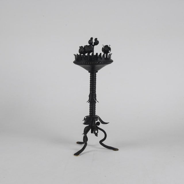 Metal Italian Wrought Iron Trestle Candleholder, 1960s For Sale - Image 7 of 8