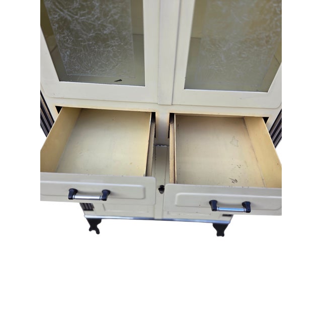 Antique Industrial Art Deco Doctors Dental Cabinet Curio Metal Hutch Apothecary For Sale In Philadelphia - Image 6 of 17