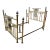 Vintage Hollywood Regency Brass Full Size Bed Frame With Marble Accents For Sale