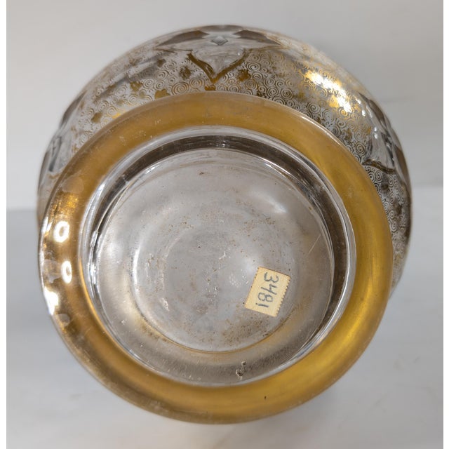 19th Century French or Bohemian Cut Glass Crystal Vase With Gilding For Sale - Image 14 of 15