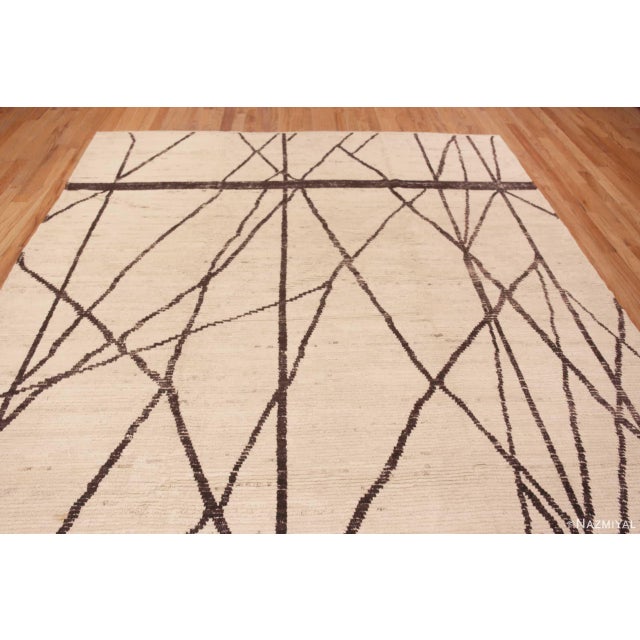 Decorative and Artistic Modern Contemporary Ivory Color Geometric Design Room Size Area Rug, Country Of Origin: Central...