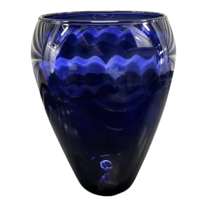 Hand Blown Vintage UltraMarine Fine Glass Vase