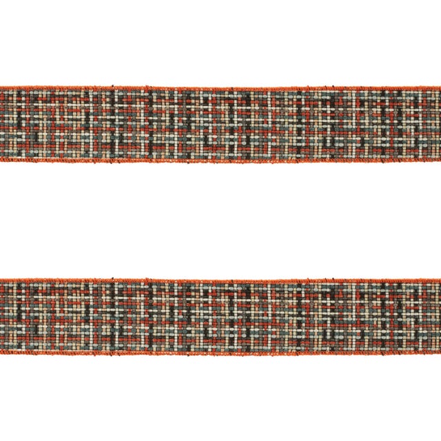Contemporary Checkered Woven Wired Ribbon (Set of 2) For Sale - Image 3 of 3