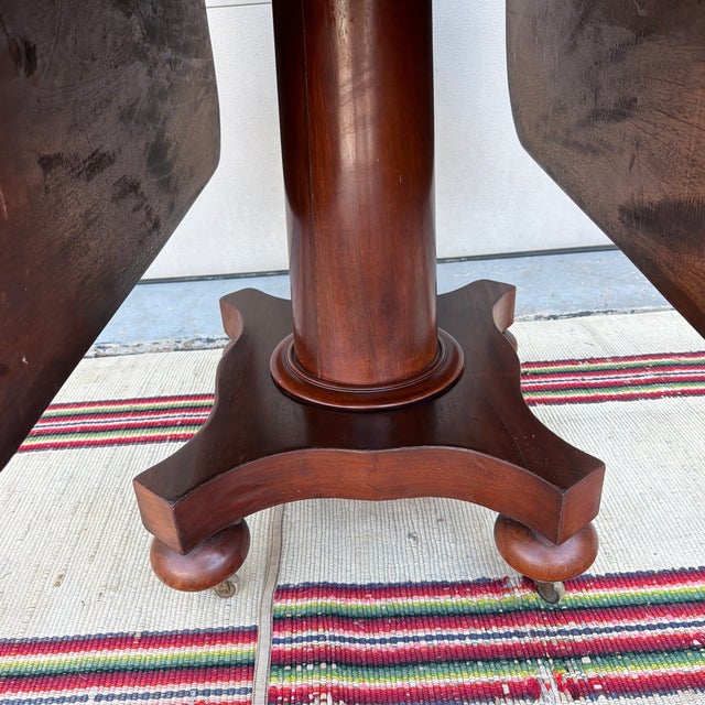 Farmhouse A Fine Antique Mahogany Empire Dropleaf Breakfast Table, New England, Circa 1840's For Sale - Image 3 of 12