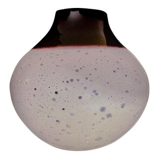 Mid-Century Alfredo Barbini Burgandy and Mauve Pink Hand Blown Murano Glass Vase, Signed For Sale