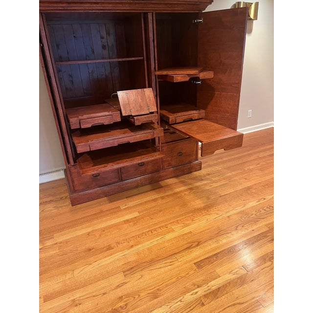 1990s Beautiful Solid Wood Apothecary Style Cabinet /Work Station. For Sale - Image 12 of 12