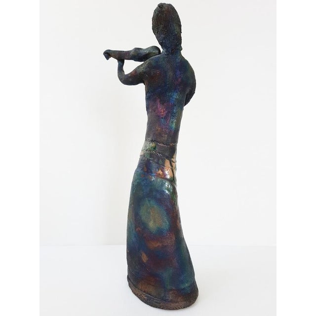 Vintage Terracotta Ceramic Violinist, 1950s For Sale - Image 3 of 9