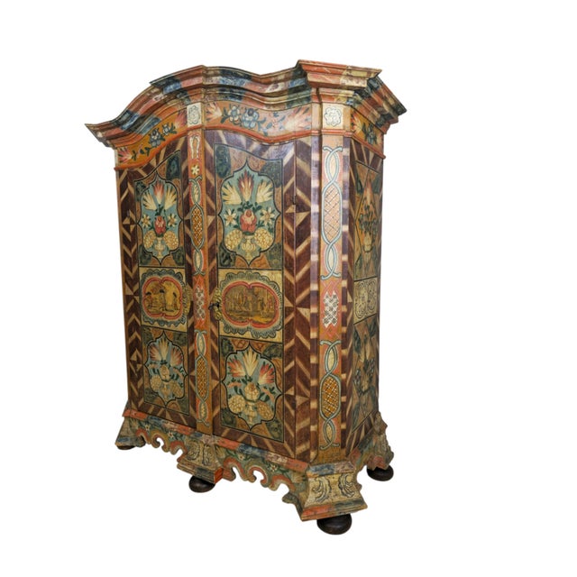 18th Century Florianer Painted Folk Cupboard, Upper Austria For Sale - Image 3 of 10