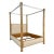Bamboo Queen Poster Bed with Steel Canopy and Cream Linen Fabric For Sale - Image 11 of 11