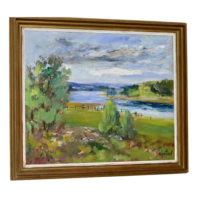Nystad, Realistic Landscape, 1950s, Oil, Framed For Sale