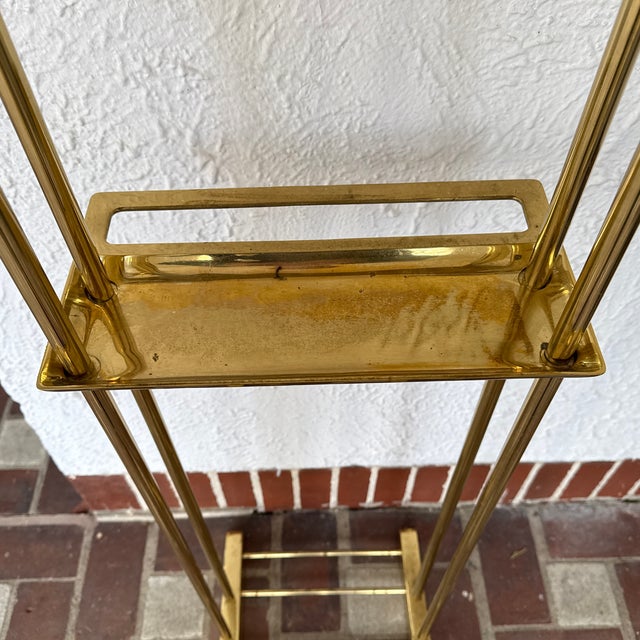 1980s Hollywood Regency Brass Valet Stand For Sale - Image 4 of 12