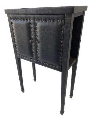 Jacques Adnet Style French Faux Leather Side Table, circa 1950
